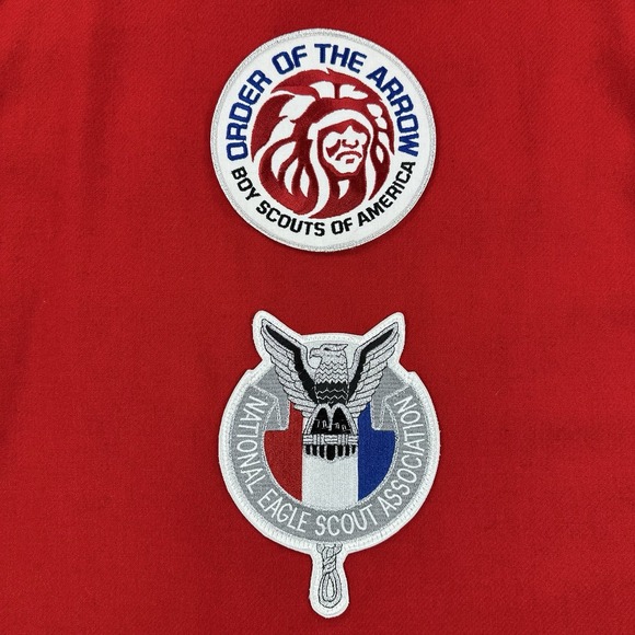 Vintage Woolrich Boys Scouts Of America Jac-Shirt Mens XL Red Order Of The Arrow - Picture 3 of 14